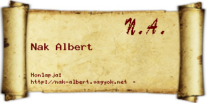 Nak Albert névjegykártya